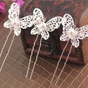Beautiful Decorative Butterfly Gemstone Hair Pins